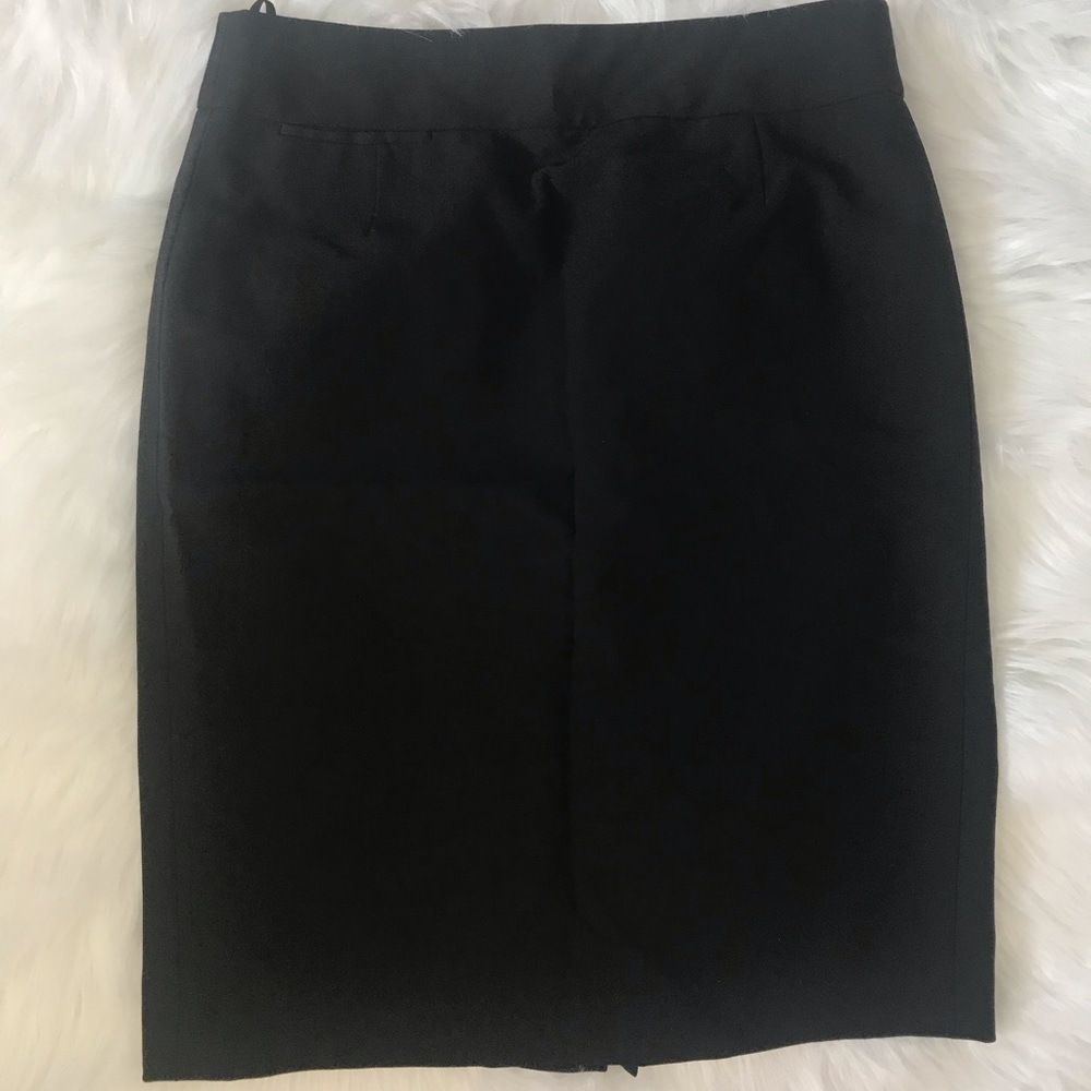 Black wool blend pencil skirt